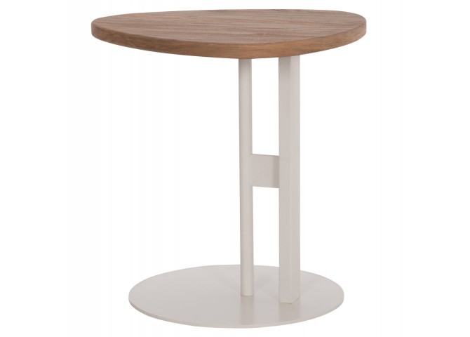 ΒΟΗΘΗΤΙΚΟ ΤΡΑΠΕΖΙ ΟΒΑΛ ALPER HM18328 MDF SONAMA--ΜΕΤΑΛΛΟ ΛΕΥΚΟ Φ50x50Υεκ.