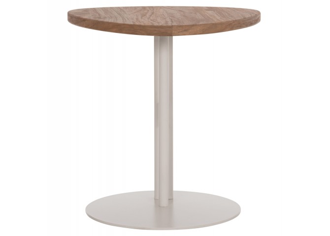 ΒΟΗΘΗΤΙΚΟ ΤΡΑΠΕΖΙ ΟΒΑΛ ALPER HM18328 MDF SONAMA--ΜΕΤΑΛΛΟ ΛΕΥΚΟ Φ50x50Υεκ.