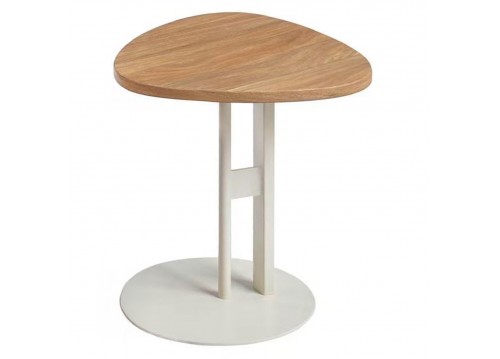 ΒΟΗΘΗΤΙΚΟ ΤΡΑΠΕΖΙ ΟΒΑΛ ALPER HM18328 MDF SONAMA--ΜΕΤΑΛΛΟ ΛΕΥΚΟ Φ50x50Υεκ.