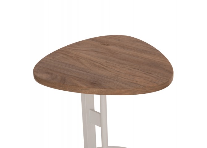 ΒΟΗΘΗΤΙΚΟ ΤΡΑΠΕΖΙ ΟΒΑΛ ALPER HM18328 MDF SONAMA--ΜΕΤΑΛΛΟ ΛΕΥΚΟ Φ50x50Υεκ.