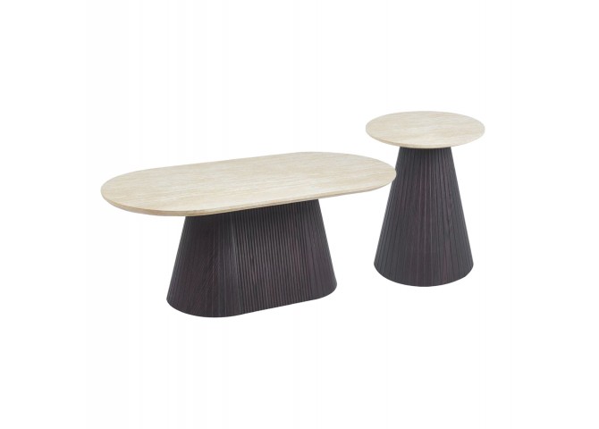ΣΕΤ 2ΤΜΧ ΤΡΑΠΕΖΙΑ ΣΑΛΟΝΙΟΥ CATER HM21260 ΚΕΡΑΜΙΚΟ TOP ΟΨΗ ΤΡΑΒΕΡΤΙΝΑΣ-MDF ΒΑΣΗ ΚΑΦΕ