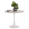 ΤΡΑΠΕΖΙ ΤΡΑΠΕΖΑΡΙΑΣ ROLLO HM9421.11 ΣΤΡΟΓΓΥΛΟ WHITE MARBLE Φ90x74Υεκ.