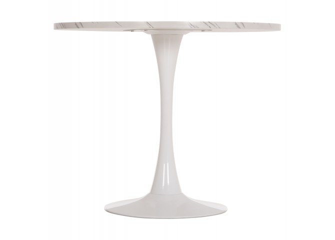 ΤΡΑΠΕΖΙ ΤΡΑΠΕΖΑΡΙΑΣ ROLLO HM9421.11 ΣΤΡΟΓΓΥΛΟ WHITE MARBLE Φ90x74Υεκ.