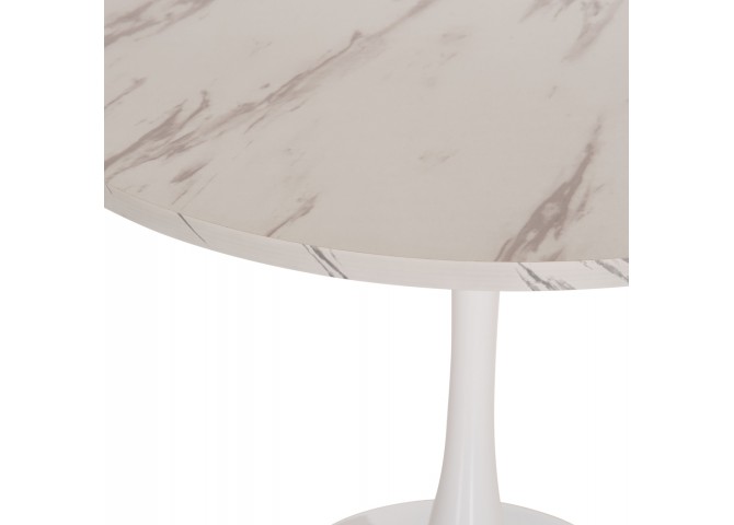 ΤΡΑΠΕΖΙ ΤΡΑΠΕΖΑΡΙΑΣ ROLLO HM9421.11 ΣΤΡΟΓΓΥΛΟ WHITE MARBLE Φ90x74Υεκ.