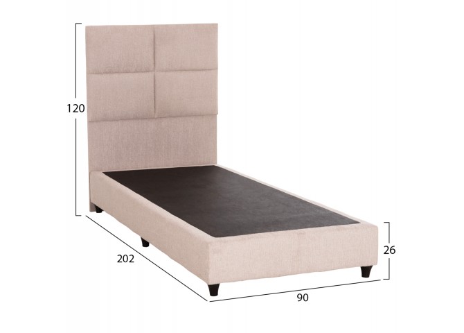 ΚΡΕΒΑΤΙ ΜΟΝΟ MILO HM652.32 ΜΠΕΖ TEDDY ΥΦΑΣΜΑ ΓΙΑ ΣΤΡΩΜΑ 90x200εκ