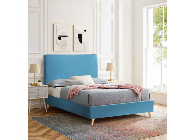 ΚΡΕΒΑΤΙ ΜΕ ΣΤΡΩΜΑ MAYLIN HM21281.02 ΤΙΡΚΟΥΑΖ ΒΕΛΟΥΔΟ--ΓΙΑ 120x200εκ