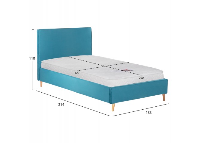 ΚΡΕΒΑΤΙ ΜΕ ΣΤΡΩΜΑ MAYLIN HM21281.02 ΤΙΡΚΟΥΑΖ ΒΕΛΟΥΔΟ--ΓΙΑ 120x200εκ
