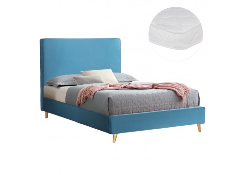 ΚΡΕΒΑΤΙ ΜΕ ΣΤΡΩΜΑ MAYLIN HM21281.02 ΤΙΡΚΟΥΑΖ ΒΕΛΟΥΔΟ--ΓΙΑ 120x200εκ