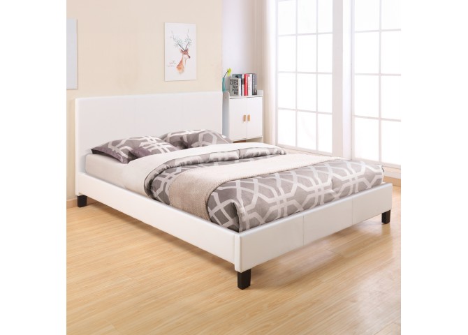 ΚΡΕΒΑΤΙ ΜΕ ΣΤΡΩΜΑ BECCA HM21283.01 ΛΕΥΚΟ PU--ΓΙΑ 150x200εκ