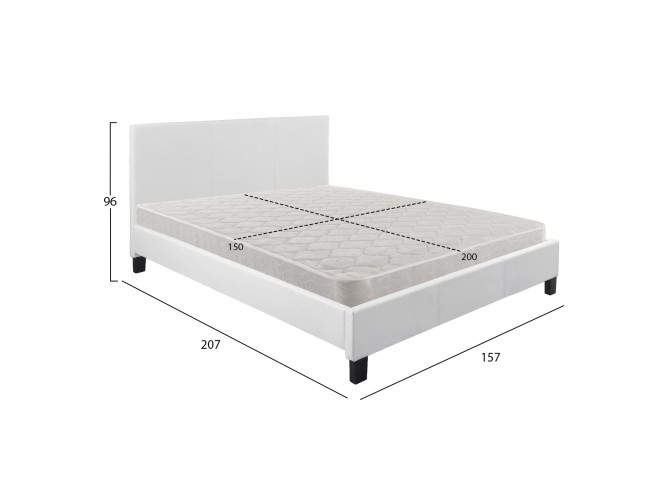 ΚΡΕΒΑΤΙ ΜΕ ΣΤΡΩΜΑ BECCA HM21283.01 ΛΕΥΚΟ PU--ΓΙΑ 150x200εκ