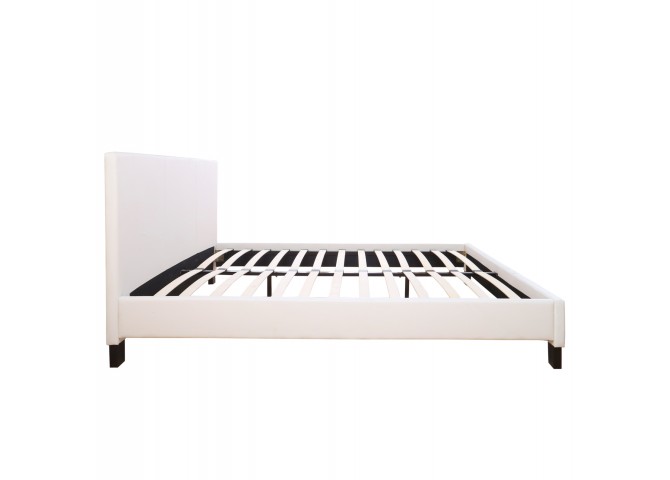 ΚΡΕΒΑΤΙ ΜΕ ΣΤΡΩΜΑ BECCA HM21283.01 ΛΕΥΚΟ PU--ΓΙΑ 150x200εκ