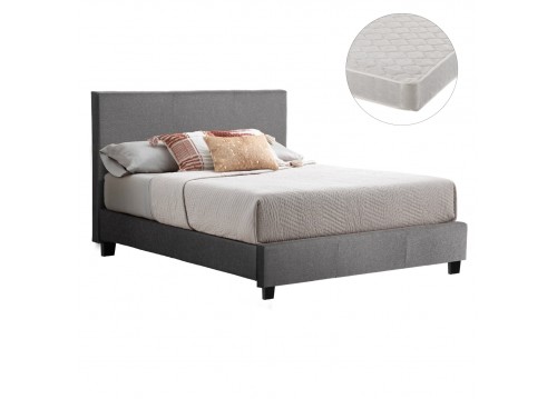 ΚΡΕΒΑΤΙ ΜΕ ΣΤΡΩΜΑ BECCA HM21283.04 ΓΚΡΙ ΥΦΑΣΜΑ--ΓΙΑ 150x200εκ