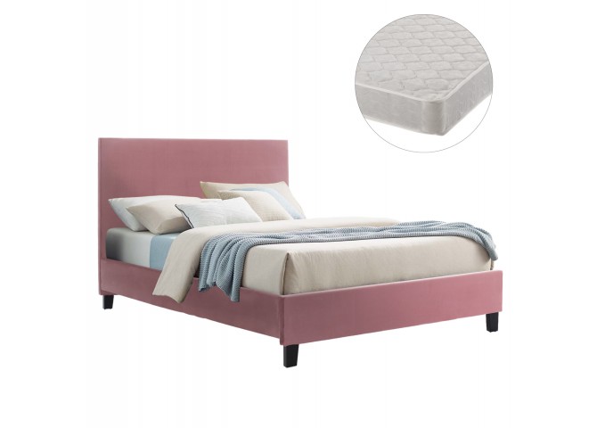 ΚΡΕΒΑΤΙ ΜΕ ΣΤΡΩΜΑ BECCA HM21283.05 ΣΑΠΙΟ ΜΗΛΟ ΒΕΛΟΥΔΟ--ΓΙΑ 150x200εκ
