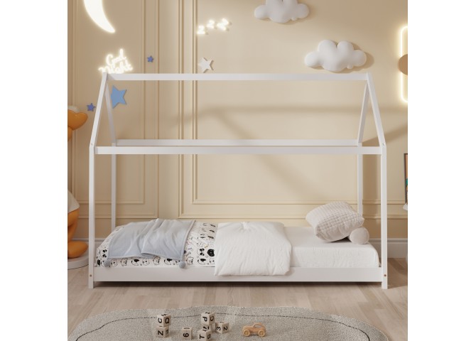 ΚΡΕΒΑΤΙ ΠΑΙΔΙΚΟ ΜΕ ΣΤΡΩΜΑ PEPE HM21302.01 ΞΥΛΟ ΠΕΥΚΟΥ ΣΕ ΛΕΥΚΟ--ΣΤΡΩΜΑ 90x190εκ