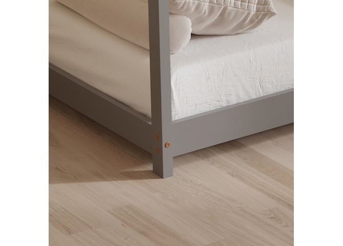 ΚΡΕΒΑΤΙ ΠΑΙΔΙΚΟ ΜΕ ΣΤΡΩΜΑ PEPE HM21302.02 ΞΥΛΟ ΠΕΥΚΟΥ ΣΕ ΓΚΡΙ--ΣΤΡΩΜΑ 90x190εκ