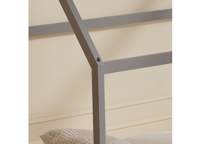 ΚΡΕΒΑΤΙ ΠΑΙΔΙΚΟ ΜΕ ΣΤΡΩΜΑ PEPE HM21302.02 ΞΥΛΟ ΠΕΥΚΟΥ ΣΕ ΓΚΡΙ--ΣΤΡΩΜΑ 90x190εκ