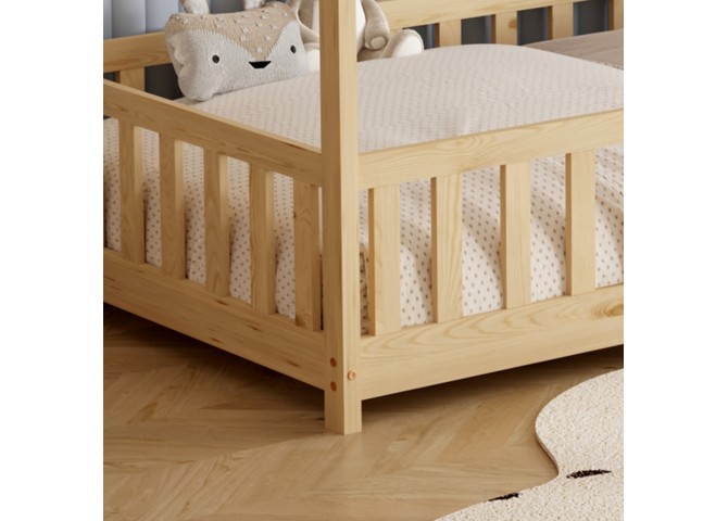 ΚΡΕΒΑΤΙ ΠΑΙΔΙΚΟ ΜΕ ΣΤΡΩΜΑ PHYLLIS HM21304 ΞΥΛΟ ΠΕΥΚΟΥ ΣΕ ΦΥΣΙΚΟ--ΣΤΡΩΜΑ 90x190εκ