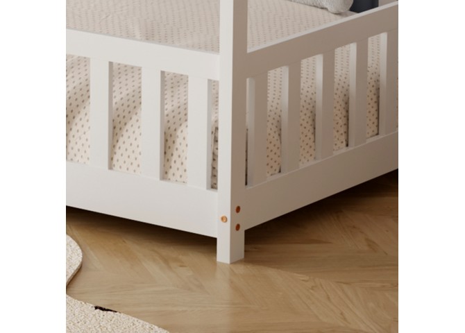 ΚΡΕΒΑΤΙ ΠΑΙΔΙΚΟ ΜΕ ΣΤΡΩΜΑ PHYLLIS HM21304.01 ΞΥΛΟ ΠΕΥΚΟΥ ΣΕ ΛΕΥΚΟ--ΣΤΡΩΜΑ 90x190εκ