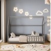 ΚΡΕΒΑΤΙ ΠΑΙΔΙΚΟ ΜΕ ΣΤΡΩΜΑ PHYLLIS HM21304.02 ΞΥΛΟ ΠΕΥΚΟΥ ΣΕ ΓΚΡΙ--ΣΤΡΩΜΑ 90x190εκ