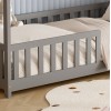 ΚΡΕΒΑΤΙ ΠΑΙΔΙΚΟ ΜΕ ΣΤΡΩΜΑ PHYLLIS HM21304.02 ΞΥΛΟ ΠΕΥΚΟΥ ΣΕ ΓΚΡΙ--ΣΤΡΩΜΑ 90x190εκ