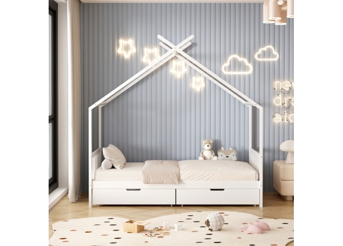 ΚΡΕΒΑΤΙ ΠΑΙΔΙΚΟ ΜΕ ΣΤΡΩΜΑ KLARICE HM21305.01 ΞΥΛΟ ΠΕΥΚΟΥ ΣΕ ΛΕΥΚΟ--ΣΤΡΩΜΑ 90x190εκ