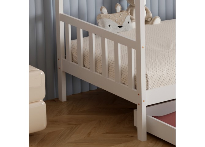 ΚΡΕΒΑΤΙ ΠΑΙΔΙΚΟ ΜΕ ΣΤΡΩΜΑ KLARICE HM21305.01 ΞΥΛΟ ΠΕΥΚΟΥ ΣΕ ΛΕΥΚΟ--ΣΤΡΩΜΑ 90x190εκ