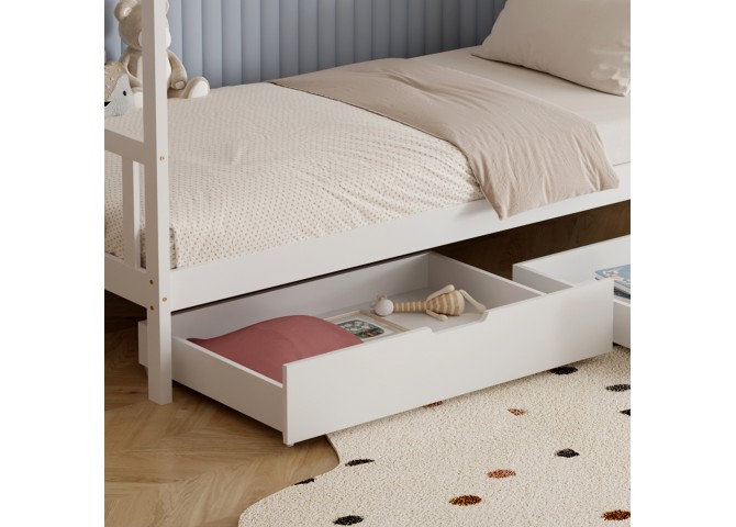 ΚΡΕΒΑΤΙ ΠΑΙΔΙΚΟ ΜΕ ΣΤΡΩΜΑ KLARICE HM21305.01 ΞΥΛΟ ΠΕΥΚΟΥ ΣΕ ΛΕΥΚΟ--ΣΤΡΩΜΑ 90x190εκ