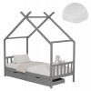 ΚΡΕΒΑΤΙ ΠΑΙΔΙΚΟ ΜΕ ΣΤΡΩΜΑ KLARICE HM21305.02 ΞΥΛΟ ΠΕΥΚΟΥ ΣΕ ΓΚΡΙ--ΣΤΡΩΜΑ 90x190εκ