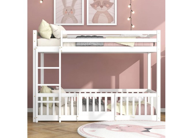 ΚΟΥΚΕΤΑ ΠΑΙΔΙΚΗ ΜΕ ΠΑΡΚΑΚΙ PLAYKID HM21312.01 ΞΥΛΟ ΠΕΥΚΟΥ ΛΕΥΚΟ--ME ΣΤΡΩΜΑ 90x190εκ