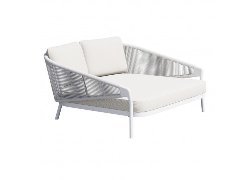 DAYBED ΣΕΙΡΑ XANTION HM6474.02 ΛΕΥΚΟ ΑΛΟΥΜΙΝΙΟ--ΣΧΟΙΝΙ--OLEFIN 157x149x80Υεκ