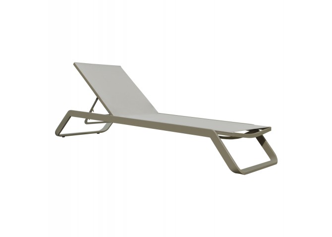 ΞΑΠΛΩΣΤΡΑ ΑΛΟΥΜΙΝΙΟΥ MARIMAR HM6562.03 ΣΚΕΛΕΤΟΣ TAUPE & TEXTILENE ΜΠΕΖ 218x67x31Υεκ