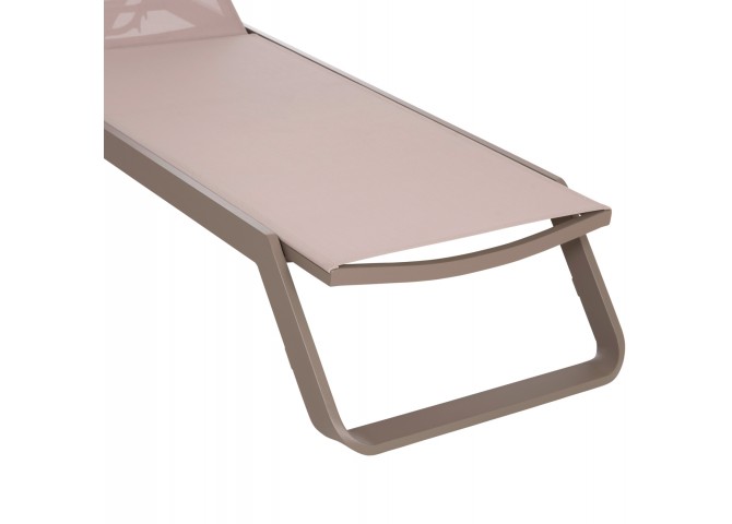 ΞΑΠΛΩΣΤΡΑ ΑΛΟΥΜΙΝΙΟΥ MARIMAR HM6562.03 ΣΚΕΛΕΤΟΣ TAUPE & TEXTILENE ΜΠΕΖ 218x67x31Υεκ