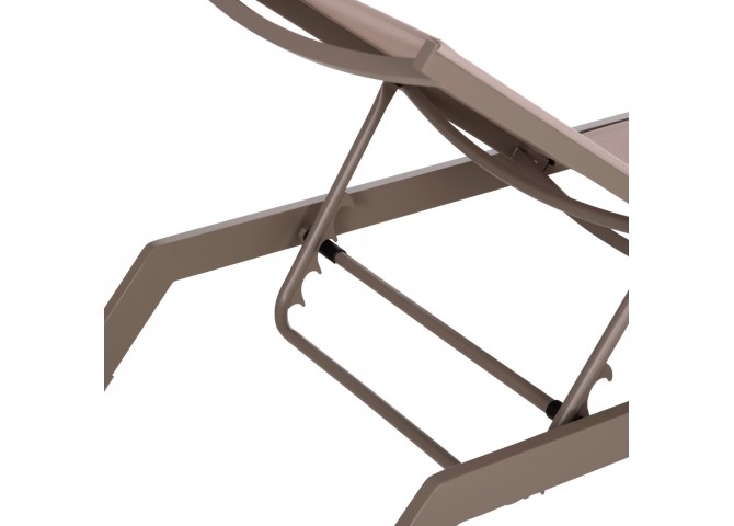 ΞΑΠΛΩΣΤΡΑ ΑΛΟΥΜΙΝΙΟΥ MARIMAR HM6562.03 ΣΚΕΛΕΤΟΣ TAUPE & TEXTILENE ΜΠΕΖ 218x67x31Υεκ