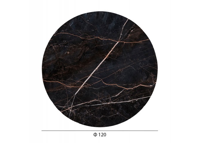 ΕΠΙΦΑΝΕΙΑ ΤΡΑΠΕΖΙΟΥ HPL ΣΤΡΟΓΓΥΛΗ HM6351.34 BLACK MARBLE Φ120εκ.