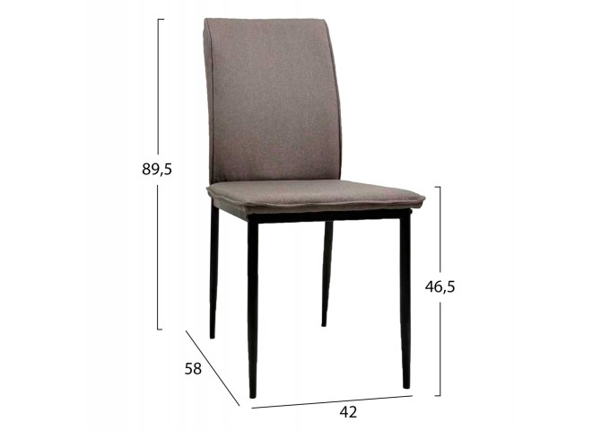 ΚΑΡΕΚΛΑ ΤΡΑΠΕΖΑΡΙΑΣ PERKY HM18347.03 ΚΑΦΕ ΥΦΑΣΜΑ-ΜΕΤΑΛ. ΠΟΔΙΑ ΜΑΥΡΑ 42x58x89,5Υεκ