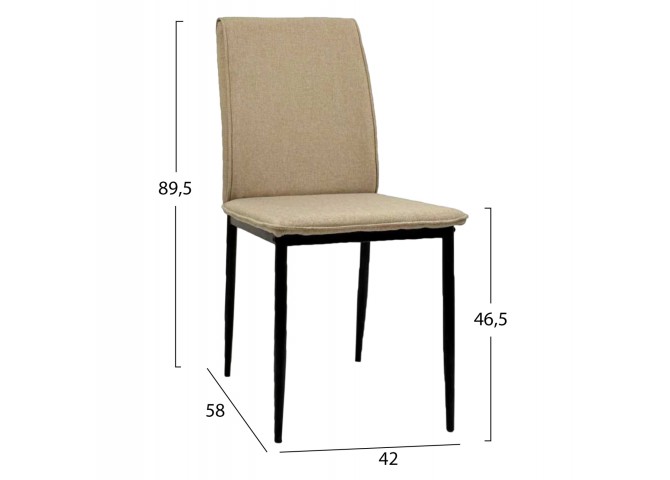 ΚΑΡΕΚΛΑ ΤΡΑΠΕΖΑΡΙΑΣ PERKY HM18347.04 ΜΠΕΖ ΥΦΑΣΜΑ-ΜΕΤΑΛ. ΠΟΔΙΑ ΜΑΥΡΑ 42x58x89,5Υεκ