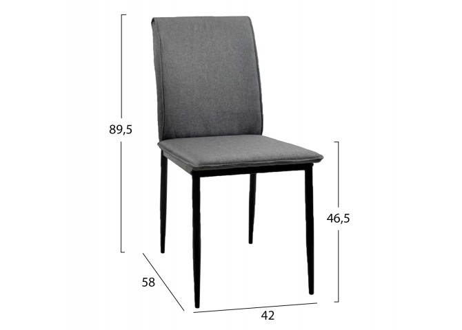 ΚΑΡΕΚΛΑ ΤΡΑΠΕΖΑΡΙΑΣ PERKY HM18347.01 ΓΚΡΙ ΥΦΑΣΜΑ-ΜΕΤΑΛ. ΠΟΔΙΑ ΜΑΥΡΑ 42x58x89,5Υεκ