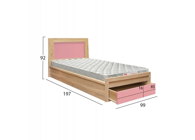 ΚΡΕΒΑΤΙ ΠΑΙΔΙΚΟ ΜΕ ΣΥΡΤΑΡΙ PLAYROOM HM21326.01 ΜΕΛΑΜΙΝΗ SONAMA/ΡΟΖ--ΜΕ ΣΤΡΩΜΑ 90x190εκ