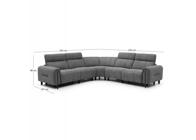 ΓΩΝΙΑΚΟΣ ΚΑΝΑΠΕΣ ΜΕ RECLINE ORACLE HM3290.01 ΓΚΡΙ ΥΦΑΣΜΑ 293x293x98Υεκ.