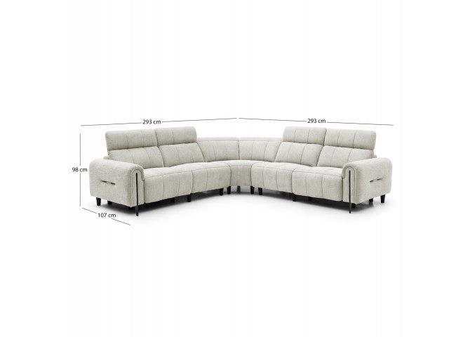ΓΩΝΙΑΚΟΣ ΚΑΝΑΠΕΣ ΜΕ RECLINE ORACLE HM3290.02 ΜΠΕΖ ΥΦΑΣΜΑ 293x293x98Υεκ.