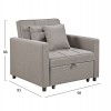 ΠΟΛΥΘΡΟΝΑ-ΚΡΕΒΑΤΙ MERO HM3306.03 ΜΠΕΖ ΥΦΑΣΜΑ 98x85x88Υεκ.