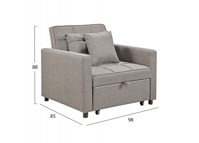 ΠΟΛΥΘΡΟΝΑ-ΚΡΕΒΑΤΙ MERO HM3306.03 ΜΠΕΖ ΥΦΑΣΜΑ 98x85x88Υεκ.