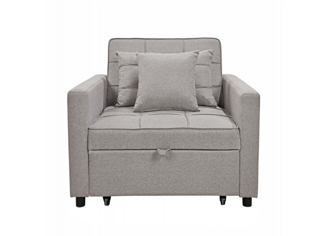 ΠΟΛΥΘΡΟΝΑ-ΚΡΕΒΑΤΙ MERO HM3306.03 ΜΠΕΖ ΥΦΑΣΜΑ 98x85x88Υεκ.