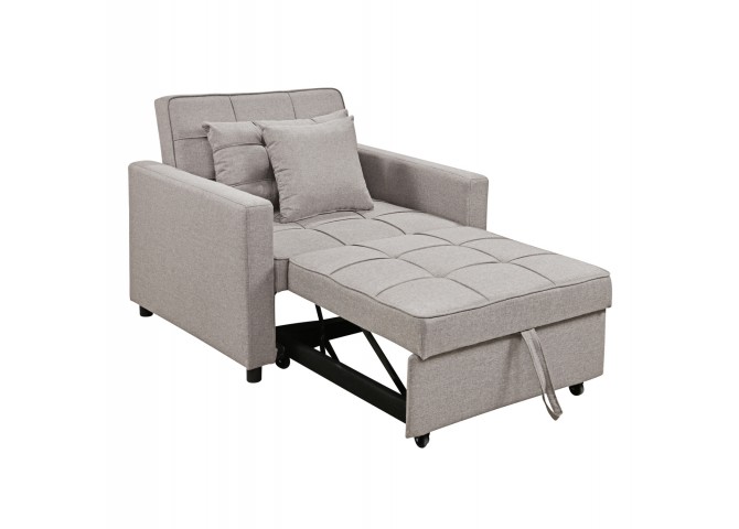 ΠΟΛΥΘΡΟΝΑ-ΚΡΕΒΑΤΙ MERO HM3306.03 ΜΠΕΖ ΥΦΑΣΜΑ 98x85x88Υεκ.