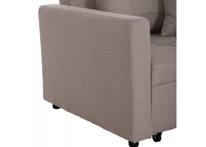 ΠΟΛΥΘΡΟΝΑ-ΚΡΕΒΑΤΙ MERO HM3306.03 ΜΠΕΖ ΥΦΑΣΜΑ 98x85x88Υεκ.