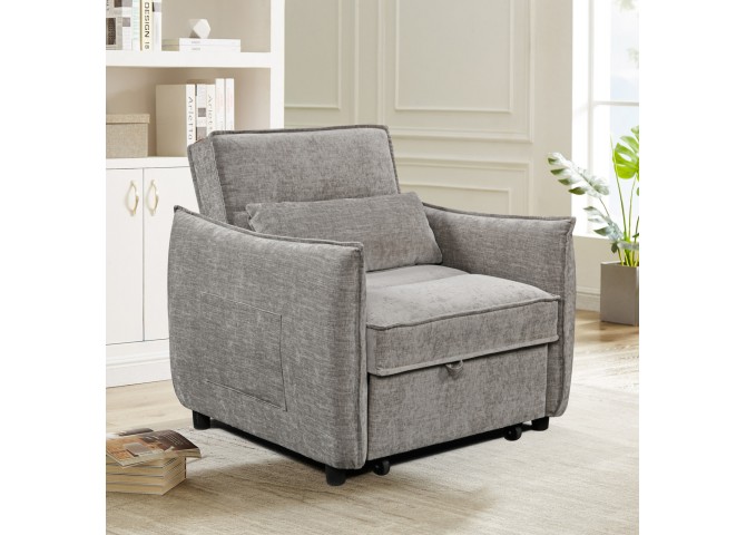 ΠΟΛΥΘΡΟΝΑ-ΚΡΕΒΑΤΙ ORYN HM3307.03 ΜΠΕΖ ΥΦΑΣΜΑ 89x85x84Υεκ.