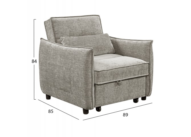ΠΟΛΥΘΡΟΝΑ-ΚΡΕΒΑΤΙ ORYN HM3307.03 ΜΠΕΖ ΥΦΑΣΜΑ 89x85x84Υεκ.