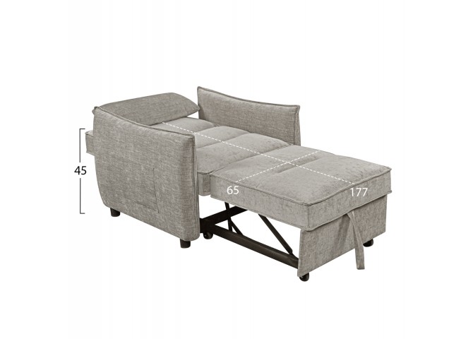 ΠΟΛΥΘΡΟΝΑ-ΚΡΕΒΑΤΙ ORYN HM3307.03 ΜΠΕΖ ΥΦΑΣΜΑ 89x85x84Υεκ.