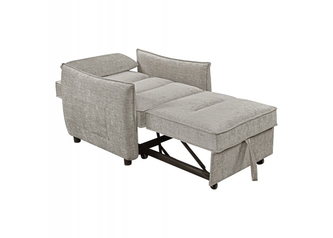 ΠΟΛΥΘΡΟΝΑ-ΚΡΕΒΑΤΙ ORYN HM3307.03 ΜΠΕΖ ΥΦΑΣΜΑ 89x85x84Υεκ.