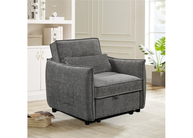 ΠΟΛΥΘΡΟΝΑ-ΚΡΕΒΑΤΙ ORYN HM3307.01 ΓΚΡΙ ΥΦΑΣΜΑ 89x85x84Υεκ.
